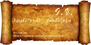 Igyártó Valéria névjegykártya